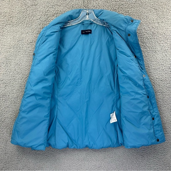 Lands' End Down Feather Puffer Vest Teal Blue Snap Button Outdoor Travel‎ Wmn M - Picture 2 of 7